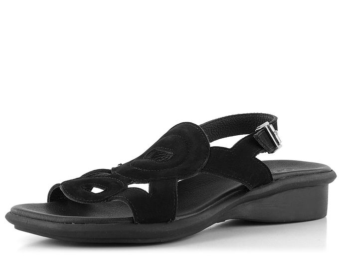 Arche černé nubukové sandály Saoxko Noir