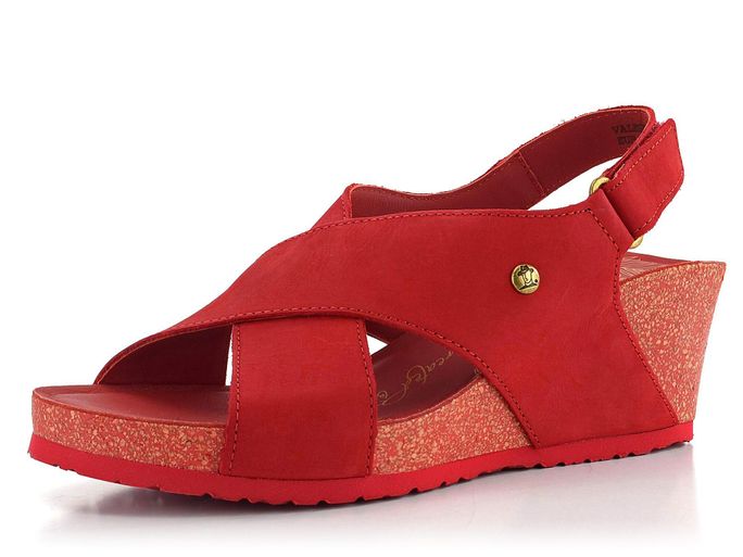Panama Jack  sandály na klínu Valeska Basics-B4-red